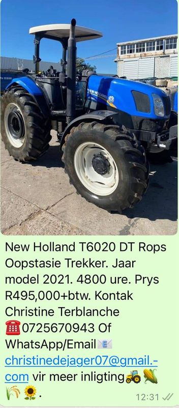 New Holland T6020 DT Rops Trekker