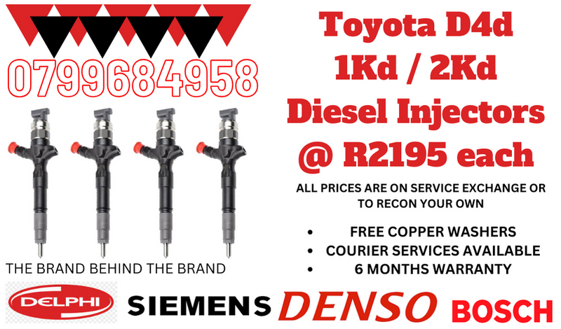 TOYOTA D4D 1KD / 2KD DIESEL INJECTORS/ WE RECON AND SELL ON EXCHANGE