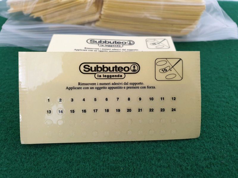 Subbuteo Player Number Stickers