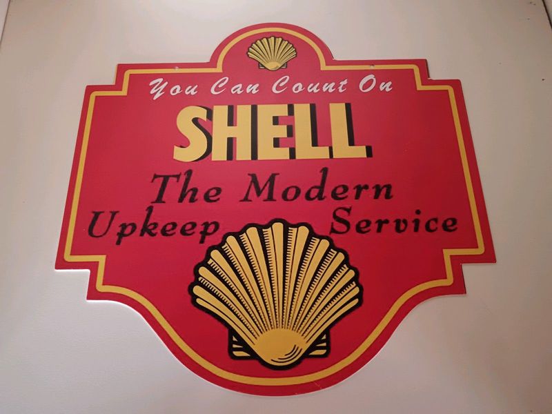 Shell motor oil garage sign