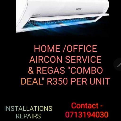 Home /office aircon service and regas combo deal R350 per unit (DBN all areas covered)