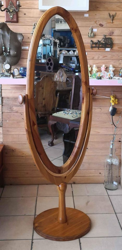 Oregon Pine Frame Tilting Cheval Full Length Mirror. R1400