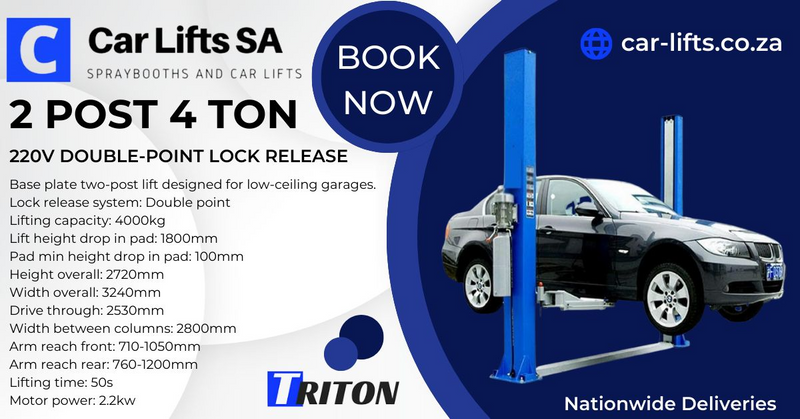 TRITON CAR HOISTS 2 POST 4 TON. 220v.