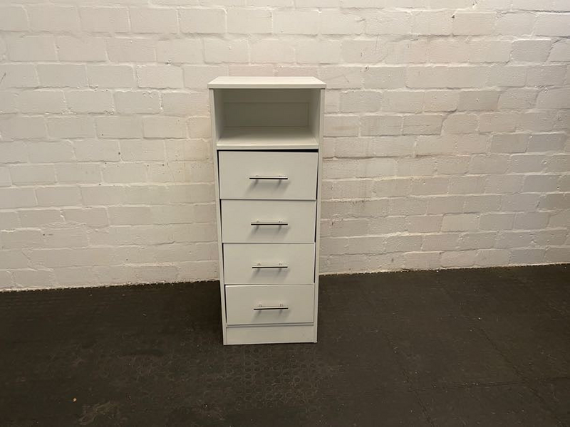 White 4 Drawer Chest With Extra Shelf-