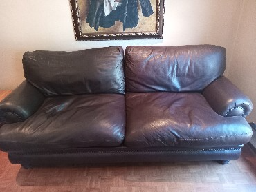 Coricraft Safari range Large genuine leather studded couch 230cm in Excellent condition R9500 neg