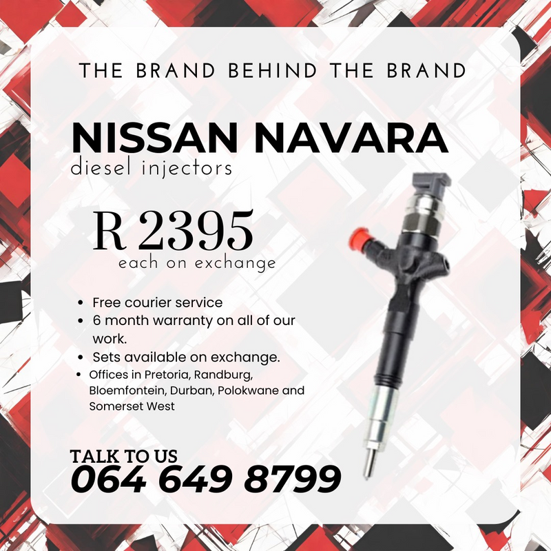 Nissan Navara YD25 diesel injectors for sale on exchange or to recon 6 month warranty