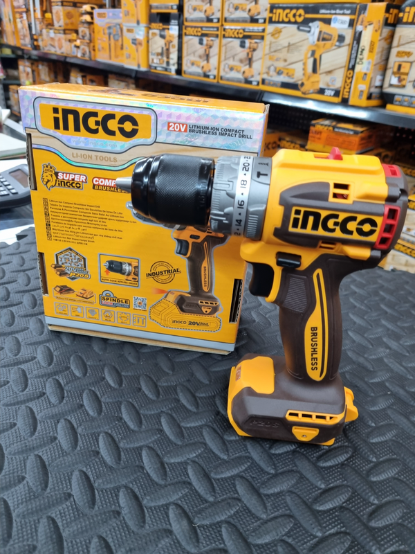 INGCO Compact Brushless Impact Drill ( Bare Tool Battery And Charger Sold Separately )