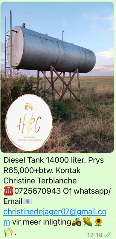 Diesel Tank 14000 liter.