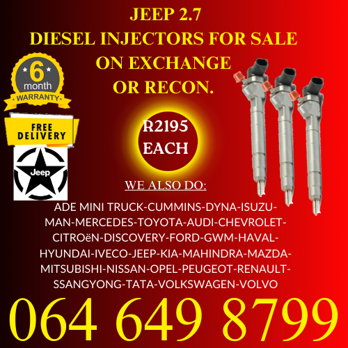 Jeep 2.7 diesel injectors for sale on exchange