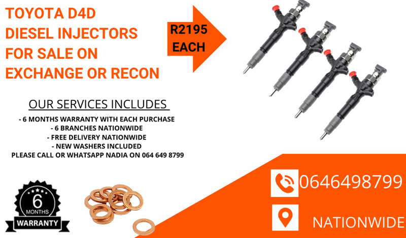 TOYOTA D4D DIESEL INJECTORS FOR SALE ON EXCHANGE - WE TEST AND RECON.