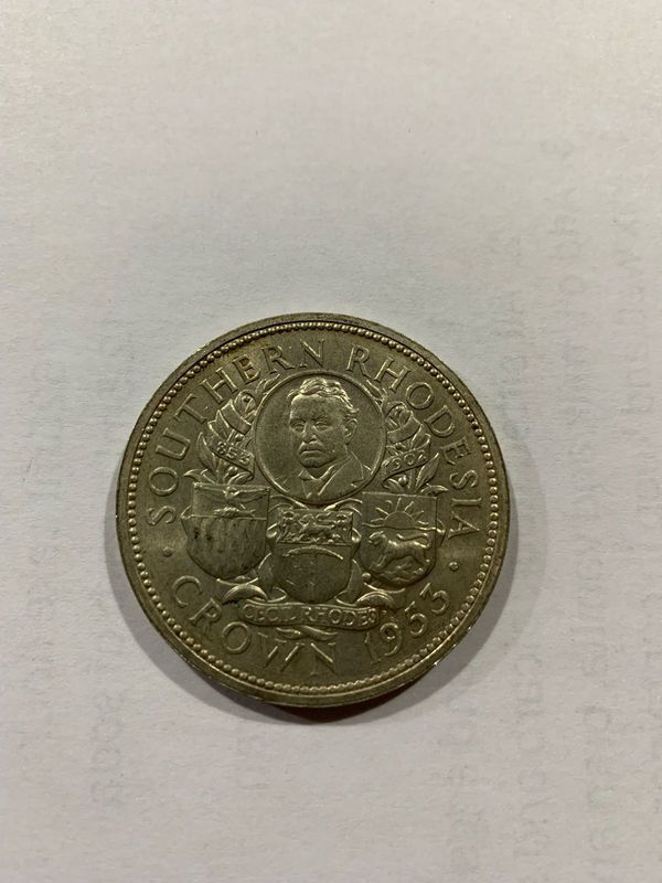 2 x 1953 SOUTHERN Rhodesia CROWN COIN