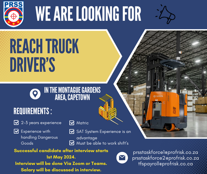 Reach Truck drivers wanted