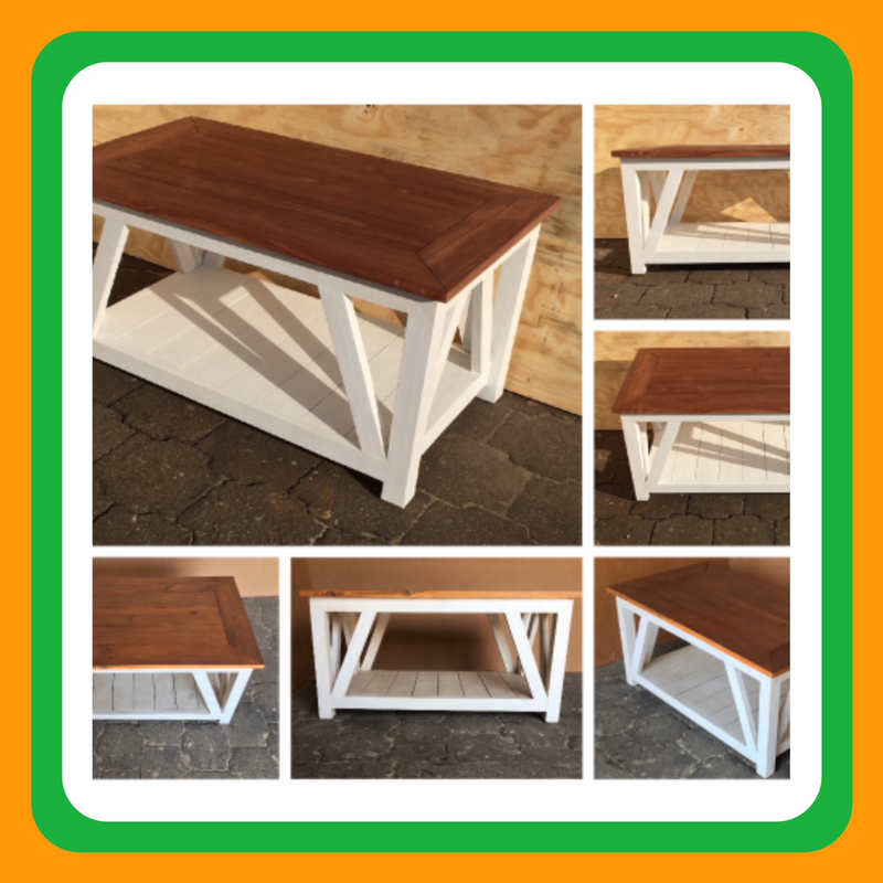 Coffee   table Cottage series 1000 with x sides - Two toned