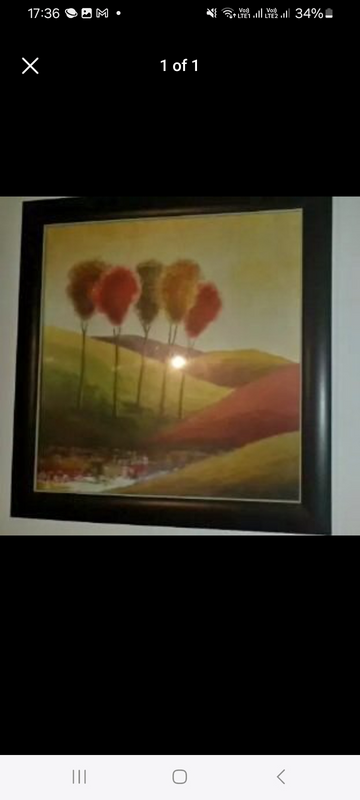 Framed picture in perfect condition nice country scenesize is 83cm x 83cm