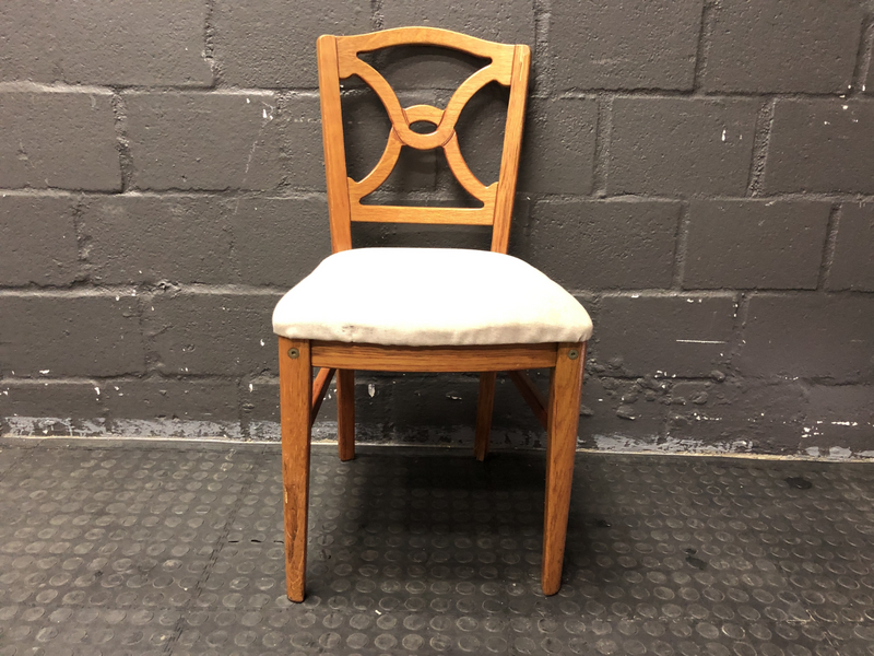 Pine Dining Chair White Cushion - PRICE DROP-
