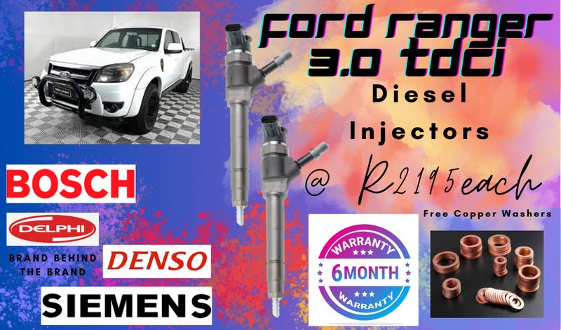 FORD RANGER 3.0 TDCI DIESEL INJECTORS/ FREE COPPER WASHERS