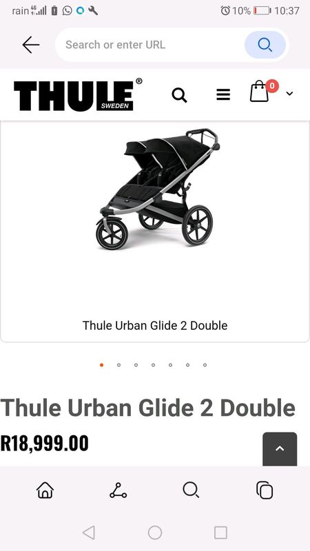 Thule urban glide twin pram brown and blue