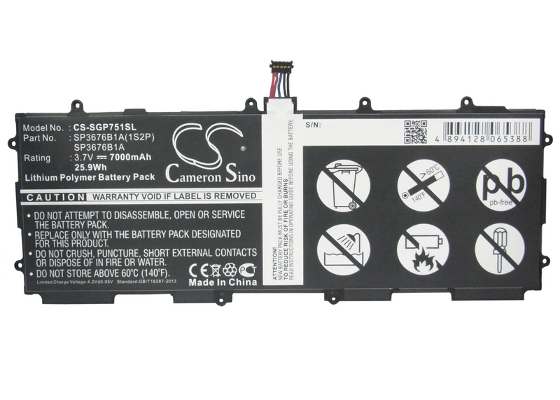 Tablet Battery CS-SGP751SL for SAMSUNG Galaxy Note 10.1 LTE etc.