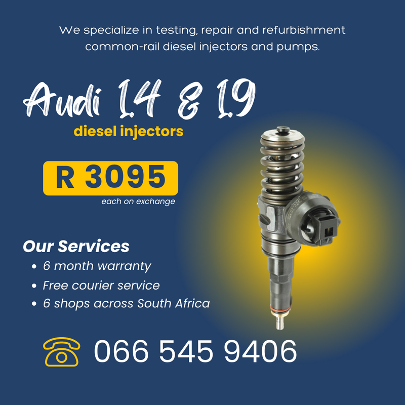 AUDI 1.4 &amp; 1.9 DIESEL INJECTORS FOR SALE ON EXCHANGE WITH 6 MONTH WARRANTY