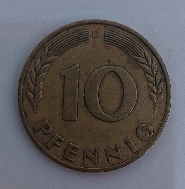 1950 German 10 Pfennig Bank deutscher Länder (D) (Germany, FRG) Coins For Sale