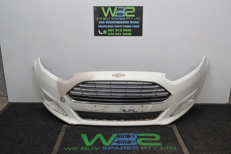 Ford Fiesta 2015-2017 White Front Bumper without Grills