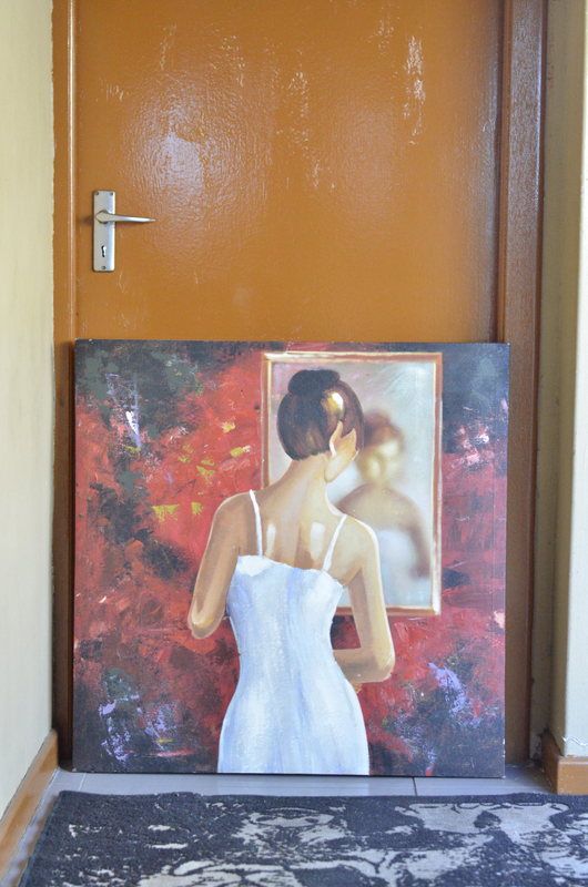 Elegant Canvas Painting: Lady Admiring Herself