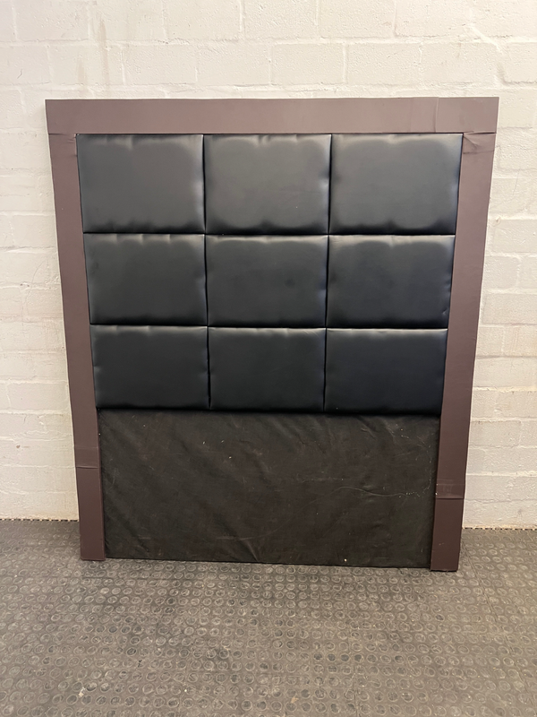 Black Leather Double Headboard (some damage)- A47809