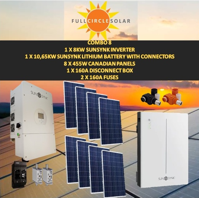 Sunsynk 8Kw Solar Combo Deal 8