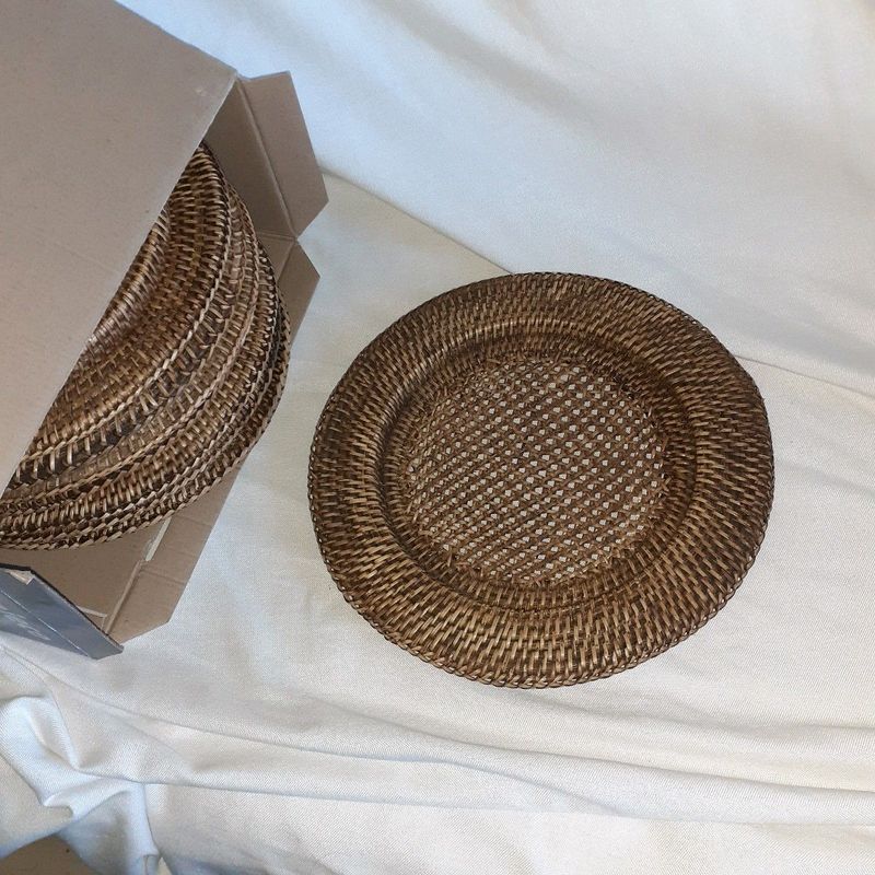 Rattan Capri Place mats Round Plate Charger - Century City