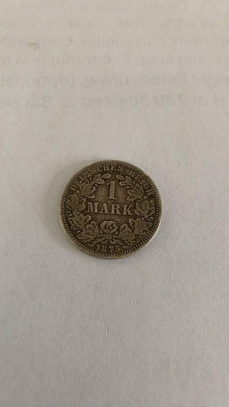 1875 1 MARK GERMANY COIN