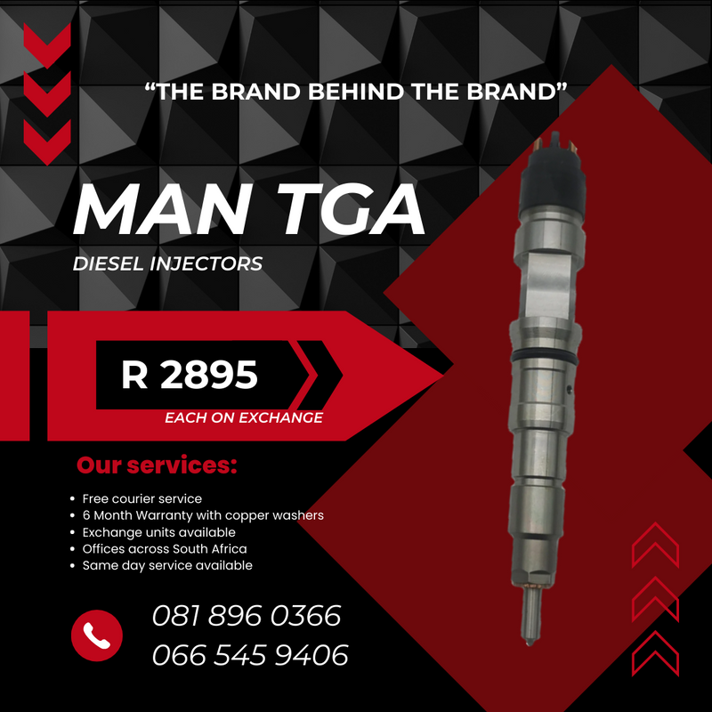 MAN TGA DIESEL INJECTORS FOR SALE WITH 6MONTH WARRANTY
