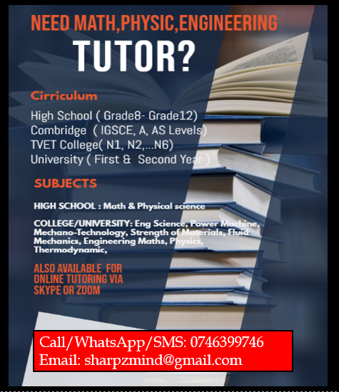 ONLINE PRIVATE TUTORING AVAILABLE AT A AFFORDABLE: MATHS, ENGINEERINGS AND PHYSICS