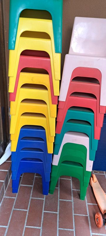 24 solid plastic kiddies chairs