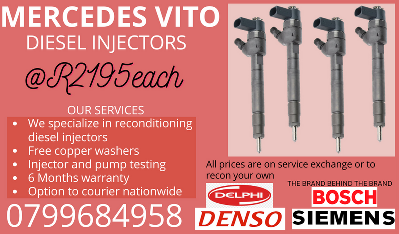 MERCEDES VITO DIESEL INJECTORS/ FREE COPPER WASHERS