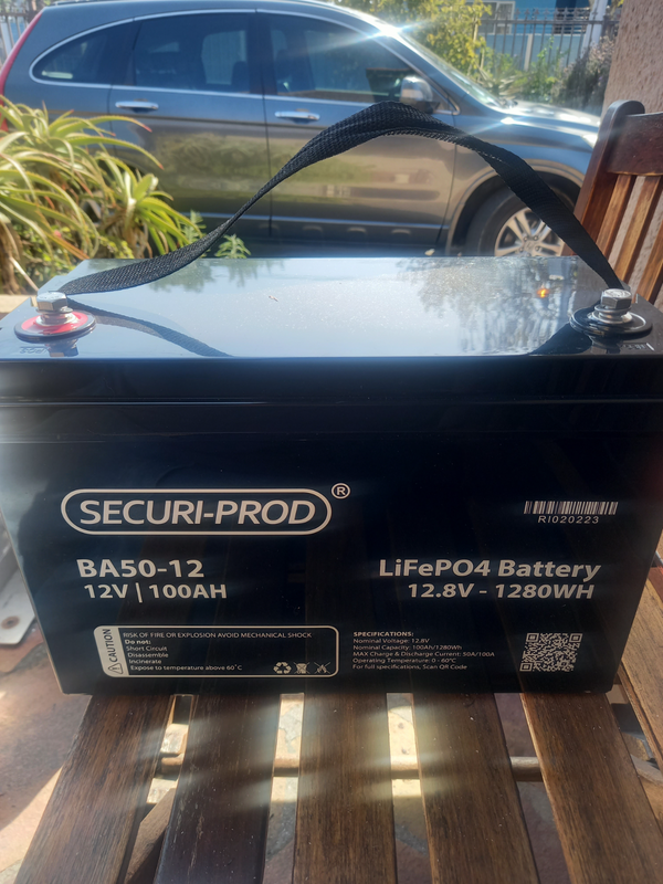 BATTERY --lithium battery 12v x 100ah Securi-Prod LiFePO4,, BRAND NEW!
