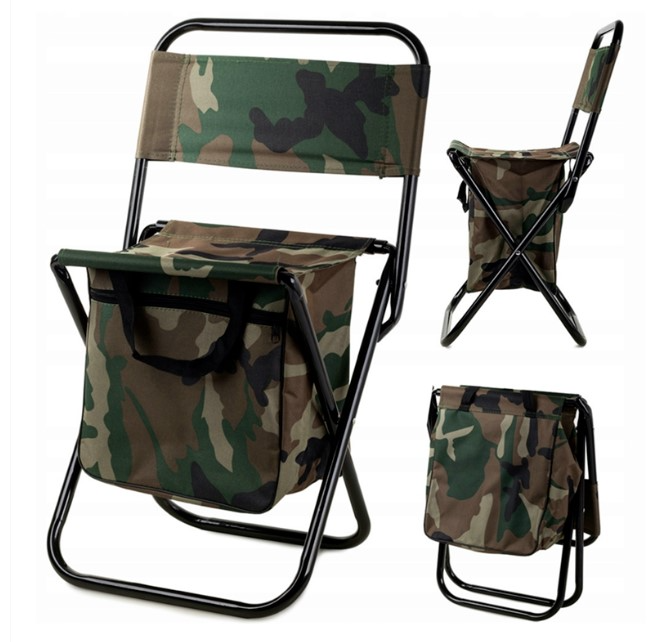Brand New! Outdoor Foldable Fishing Stool with Storage Bag Folding Chair Camping Light Back Stool