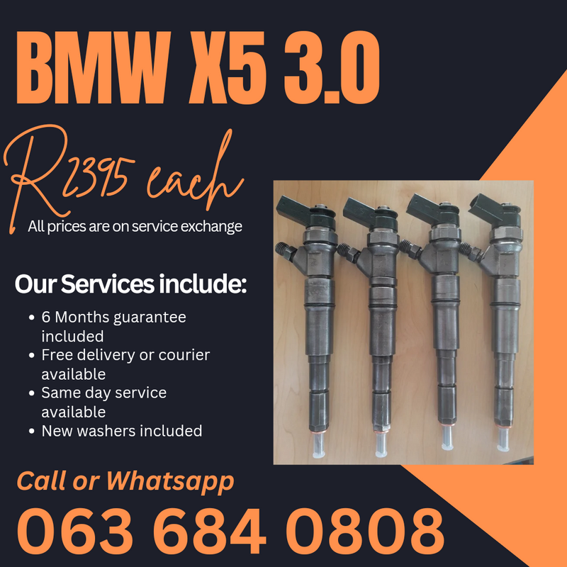 BMW X5 3.0 DIESEL INJECTORS FOR SALE WITH WARRANTY