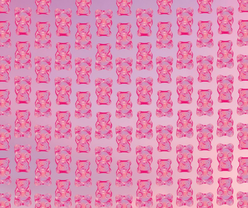 Digital Art, Pink Jelly Teddy Dream