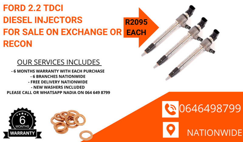 FORD 2.2 TDCI diesel injectors for sale on exchange or we ca recon with a 6 months warranty