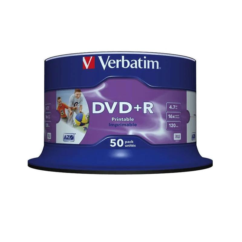 Verbatim 4.7GB DVD&#43;R 16X Printable Spindle(91 Available)