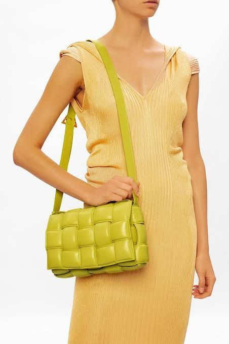 MUSTARD GREEN COLOUR PADDED BAG FOR SALE