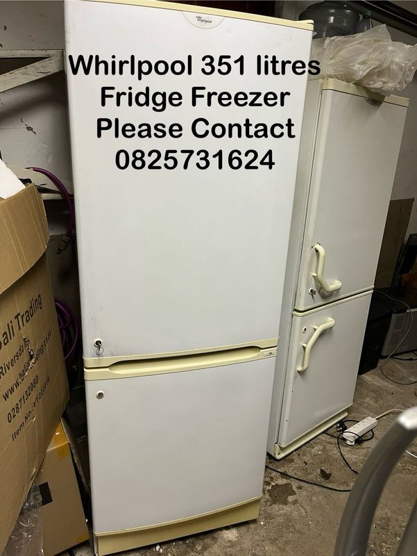 Fridge Freezer - Whirlpool 351 litres in White - Excellent - Guarantee - Delivery Arranged