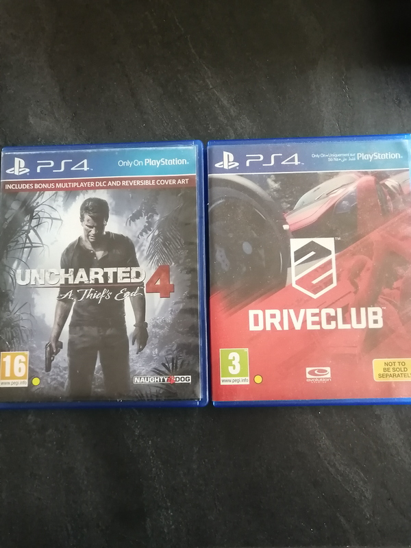 PS4 games uncharted 4 and driveclub