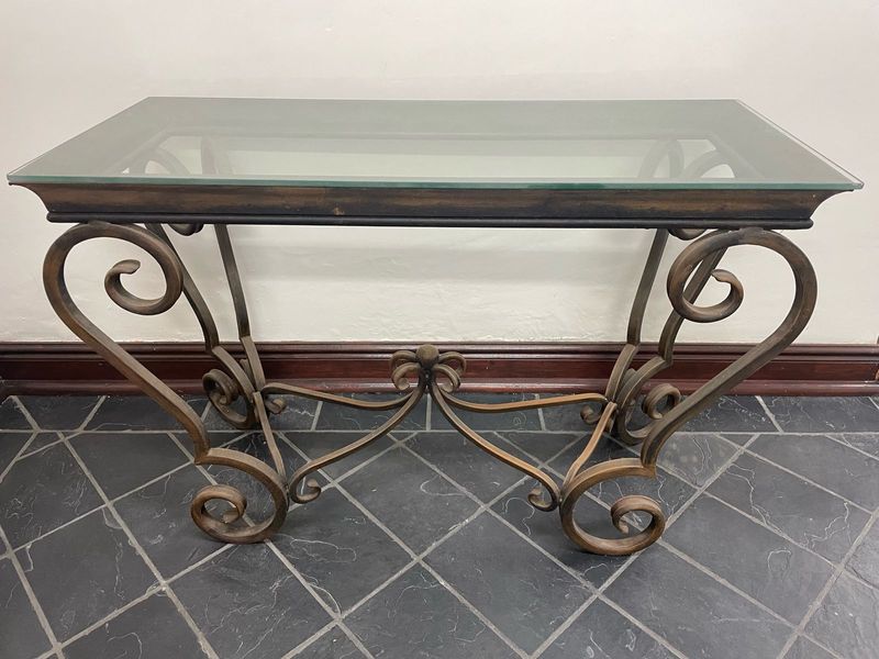 Console glass top table