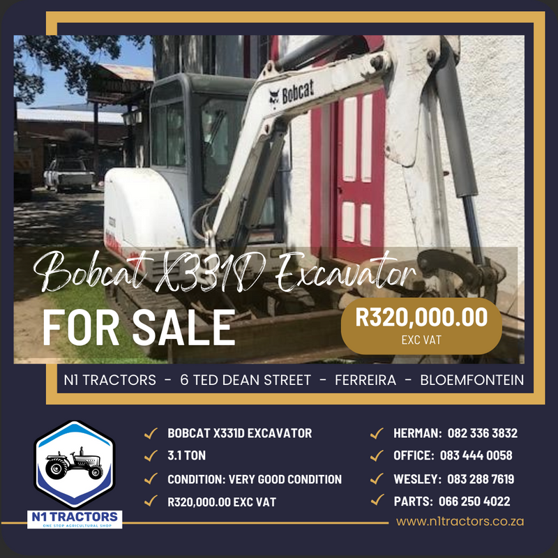 Bobcat X331D 3.1 Ton Excavator