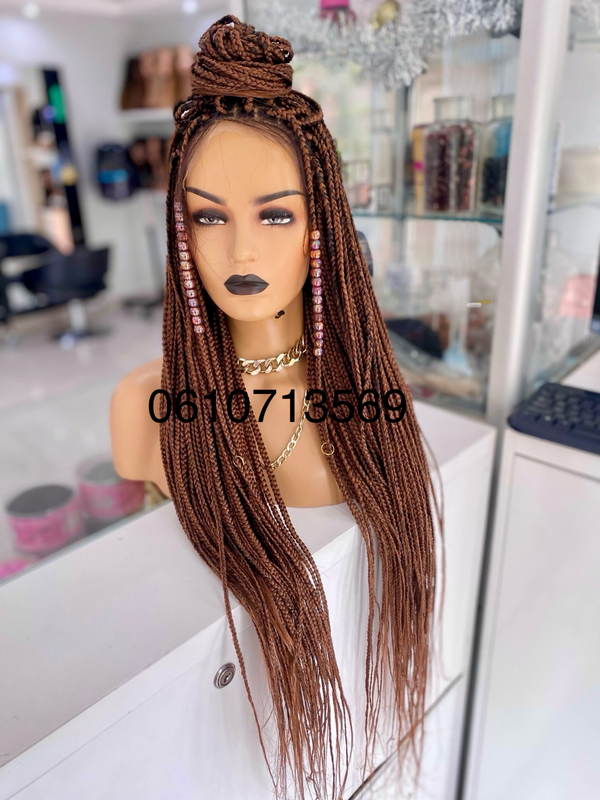 Lace front braided wigs with soft baby hair