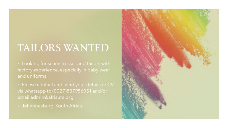 TAILORS WANTED