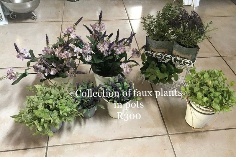Faux plants in pots