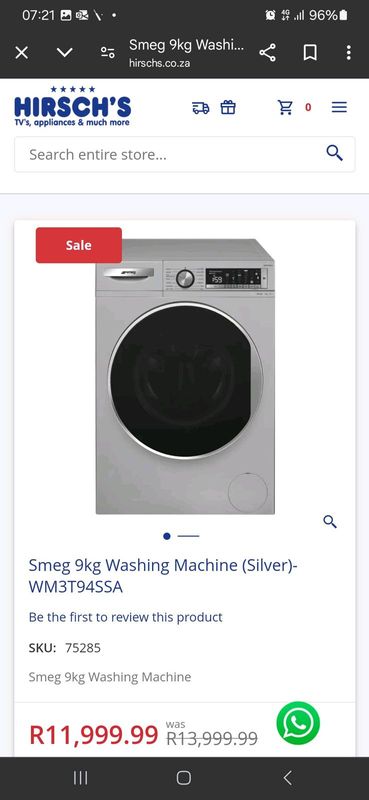 Smeg silver washing machine