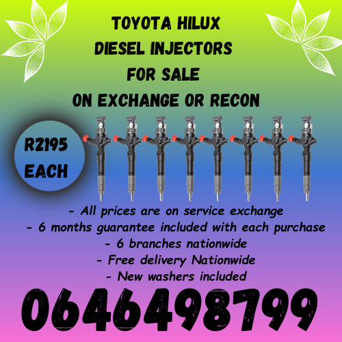 TOYOTA HIUX DIESEL INJECTORS FOR SALE ON EXCHANGE OR TO RECON